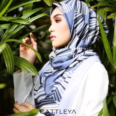 PREMIUM SQUARE SCARF - VERDANT SERIES : DUSTY GREY (10)
